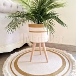 cotton with golden rope rug shape1