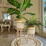 cotton with golden rope rug shape1