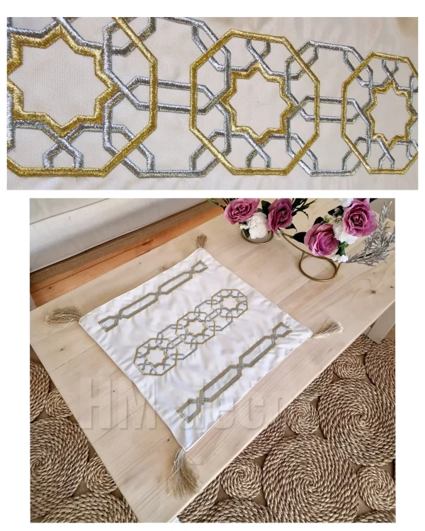 Silver&Gold side table runner