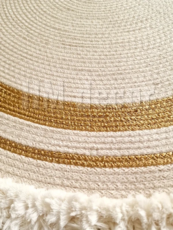 cotton with golden rope rug shape1