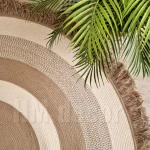 Round jute&cotton with tassels rug shape10