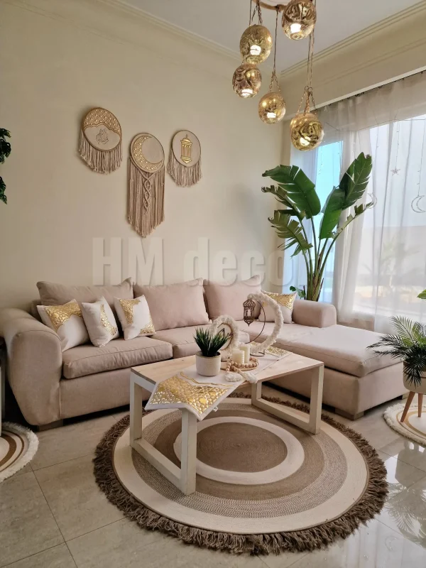 Round jute&cotton with tassels rug shape10