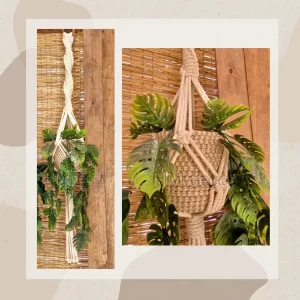 macrame hanging with pot&plant 9