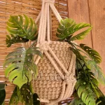 macrame hanging with pot&plant 9