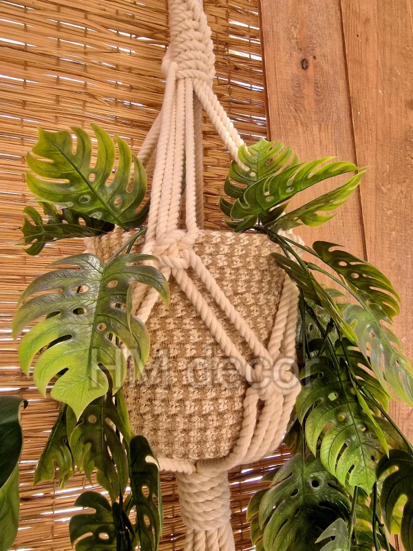wall hang shape 71 macrame hanging with pot&plant 9