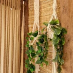 macrame hanging with pot&plant 9