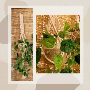 macrame hanging with pot&plant 10