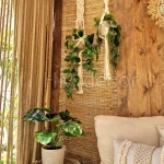 macrame hanging with pot&plant 10