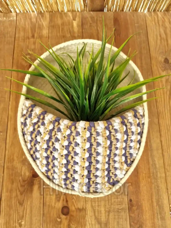 macrame hanging with pot&plant 11