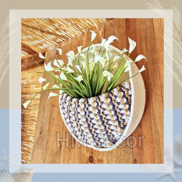 macrame hanging with pot&plant 11