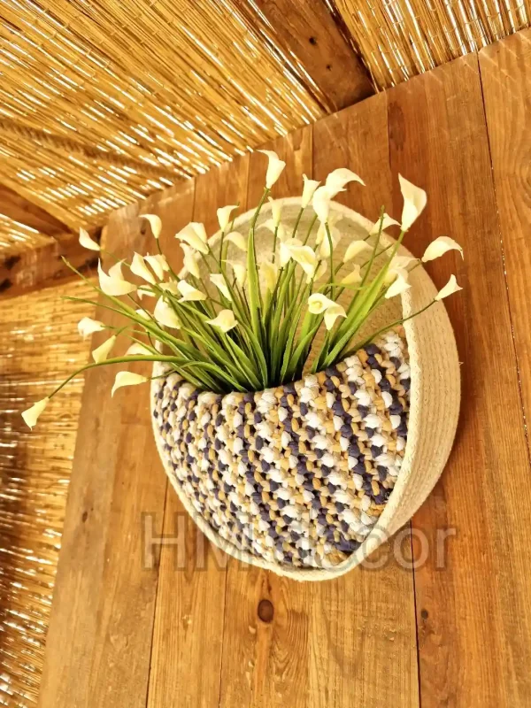 macrame hanging with pot&plant 11