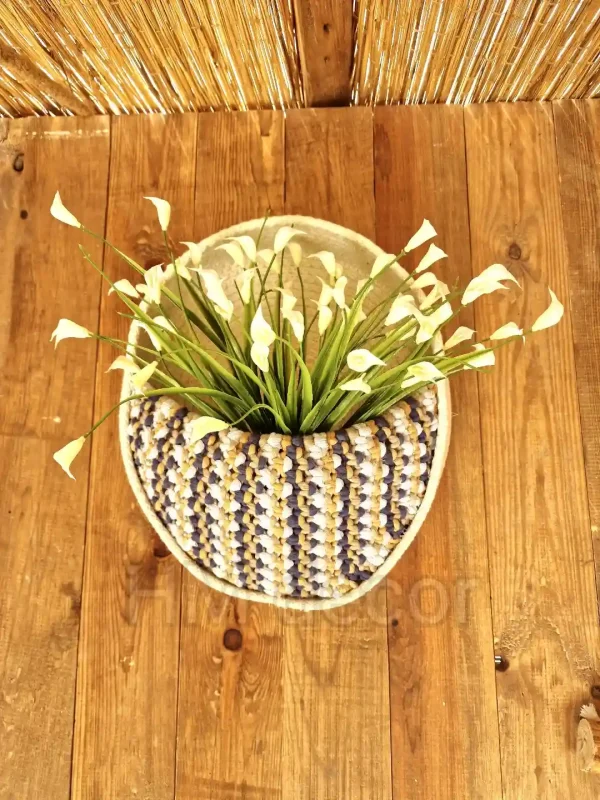 macrame hanging with pot&plant 11