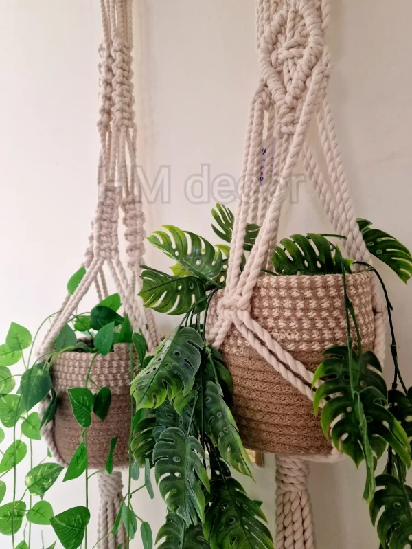 macrame hanging with pot&plant12