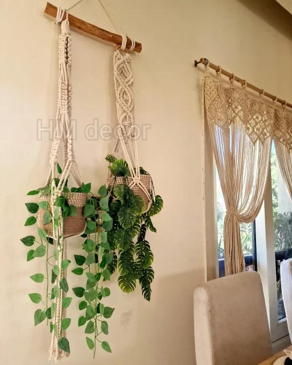 macrame hanging with pot&plant12