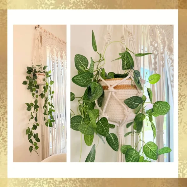 25 Royal macrame hanging with pot&plant