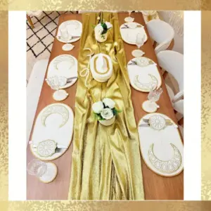 Gold Runner With ronaq placemats