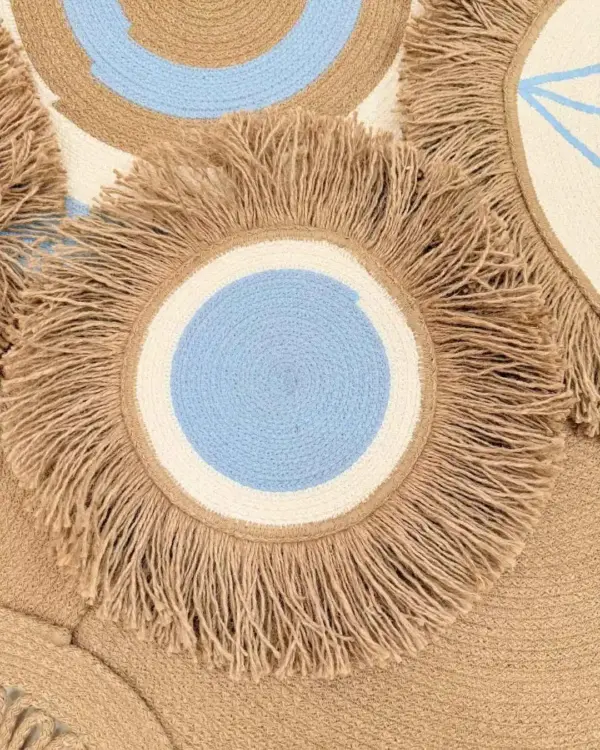 jute & cotton wall decor shape1 (blue)