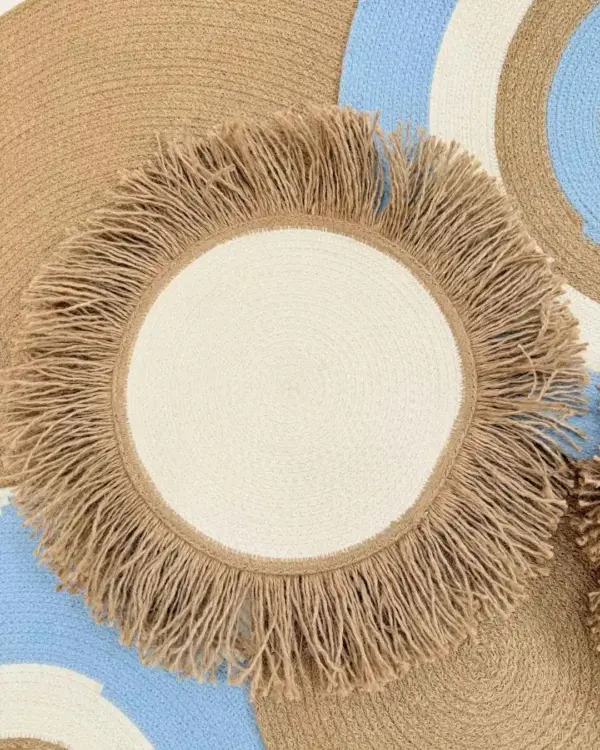 jute & cotton wall decor shape1 (blue)