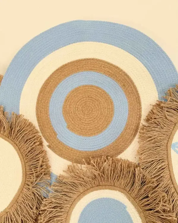 jute & cotton wall decor shape1 (blue)