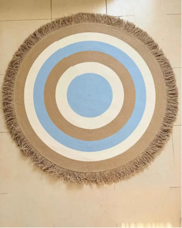 Round jute&cotton with tassels shape14