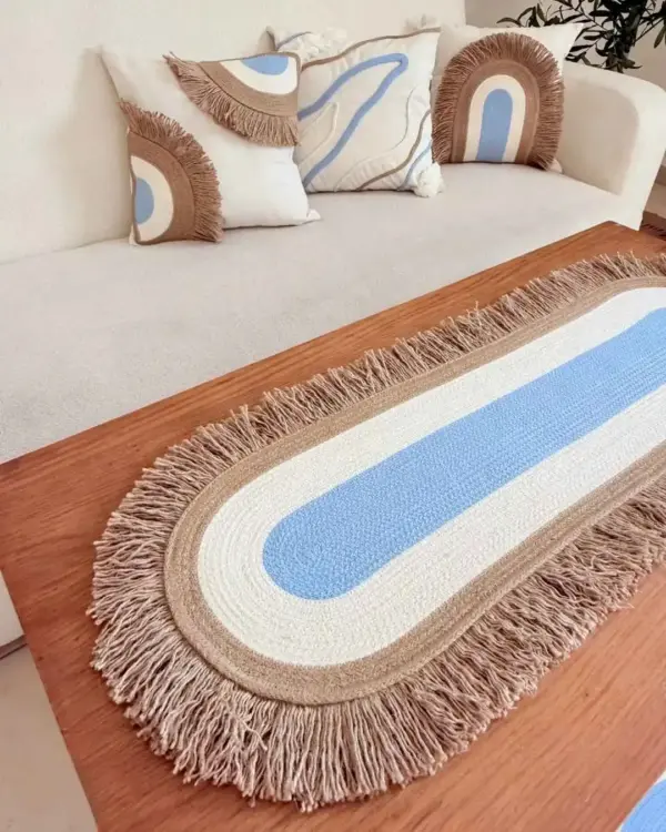 Blue summer Runner & cushions