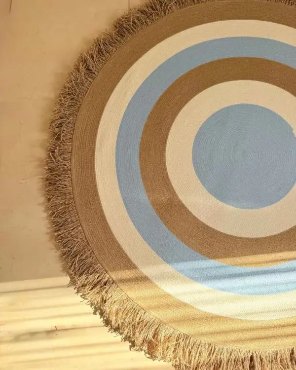 Round jute&cotton with tassels shape14