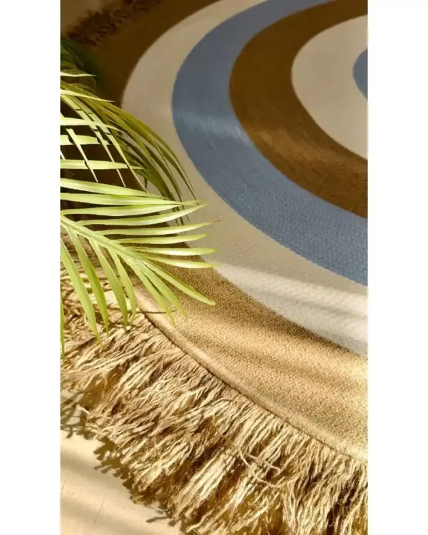 Round jute&cotton with tassels shape14