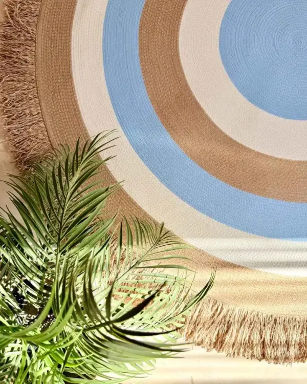 Round jute&cotton with tassels shape14
