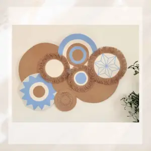 jute & cotton wall decor shape1 (blue)