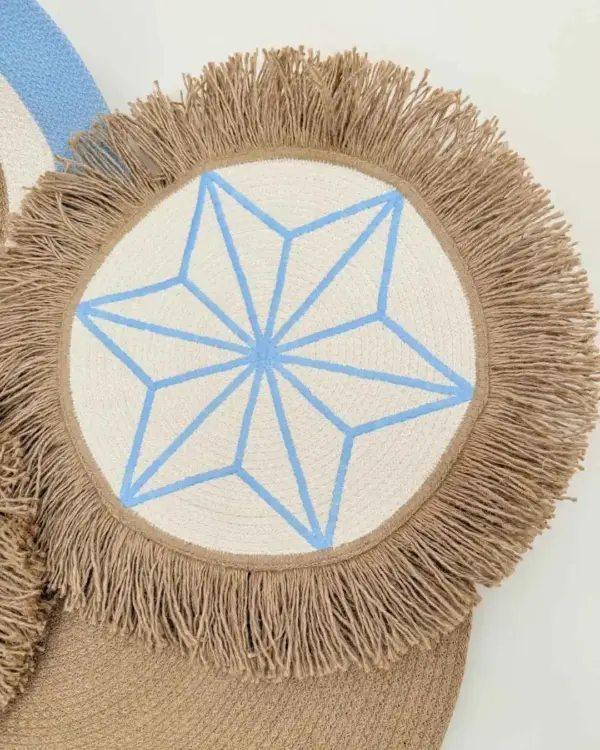 jute & cotton wall decor shape1 (blue)
